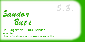 sandor buti business card