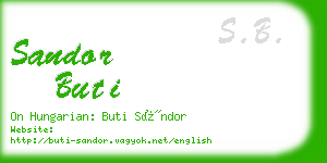 sandor buti business card